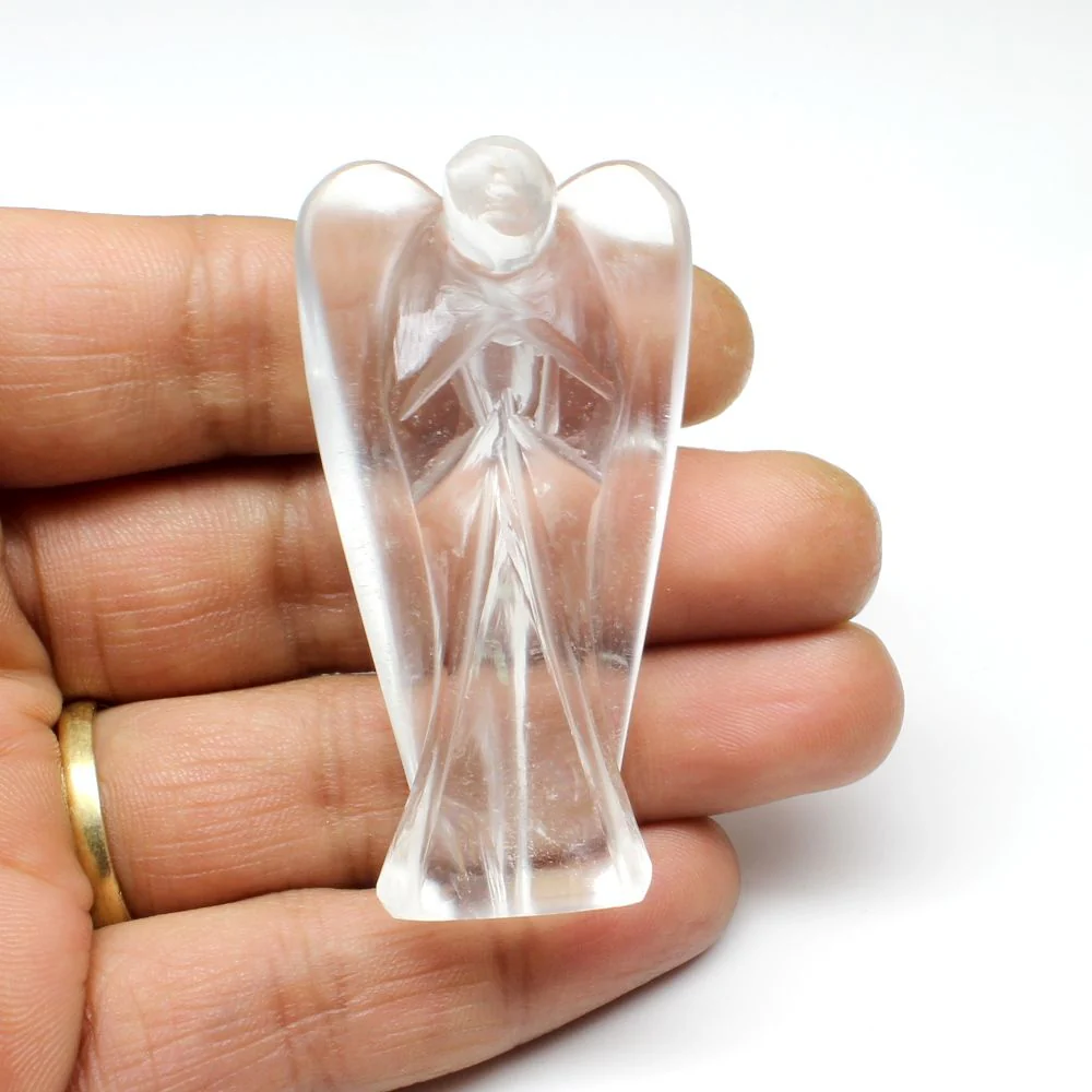 118Ct Clear Quartz Angel Altar Statue – Hand-Carved Natural Crystal - Image 2