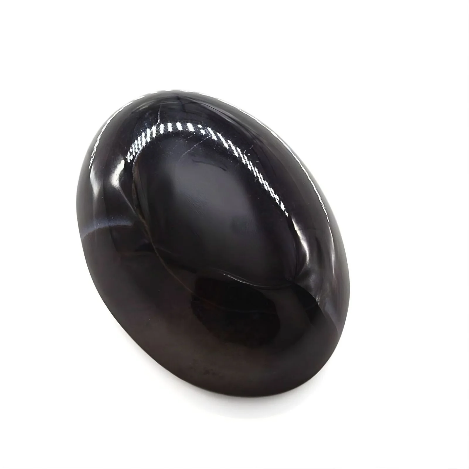 12.5Ct Natural Black and Grey Sulemani Hakik Oval Cabochon Loose Gemstone - Image 3
