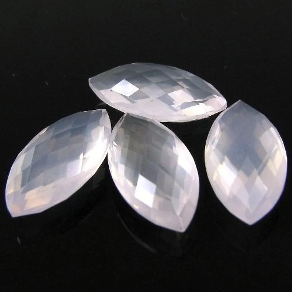 15.9Ct Genuine Rose Quartz Set of 4 – Marquise Faceted Pink Gems - Image 2