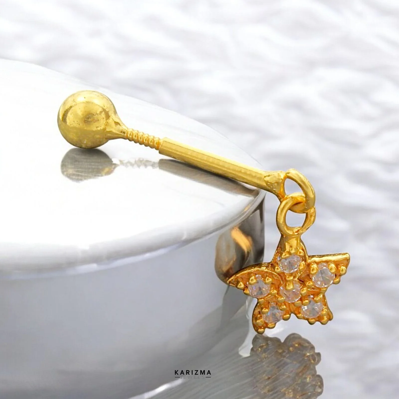 18k Real Gold Bugadi Drops & Danglers CZ Earring for Women and Girls - Image 2