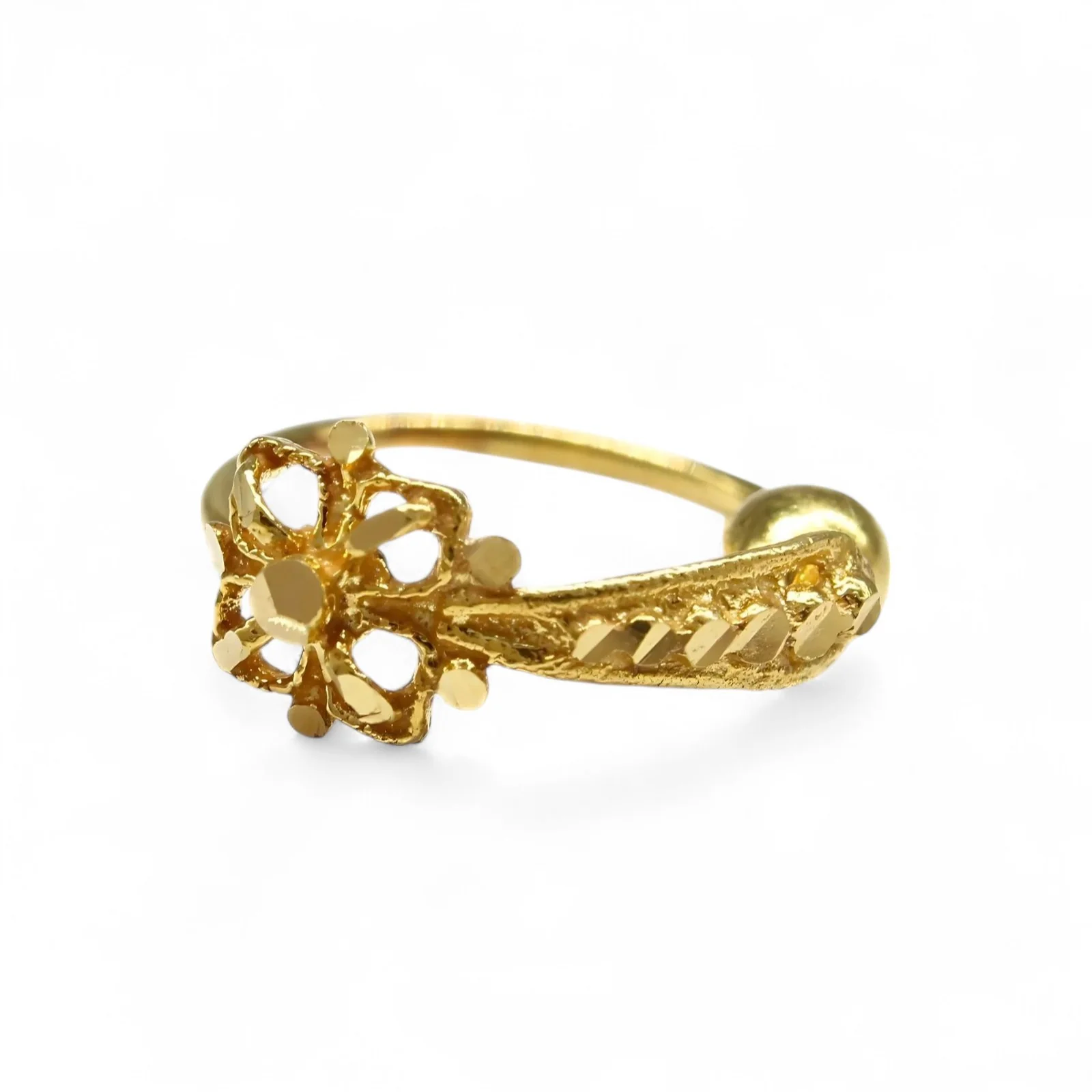 18K Real Gold Nose ring Indian Women gifting party wear Nose Hoop Ring 22g - Image 3