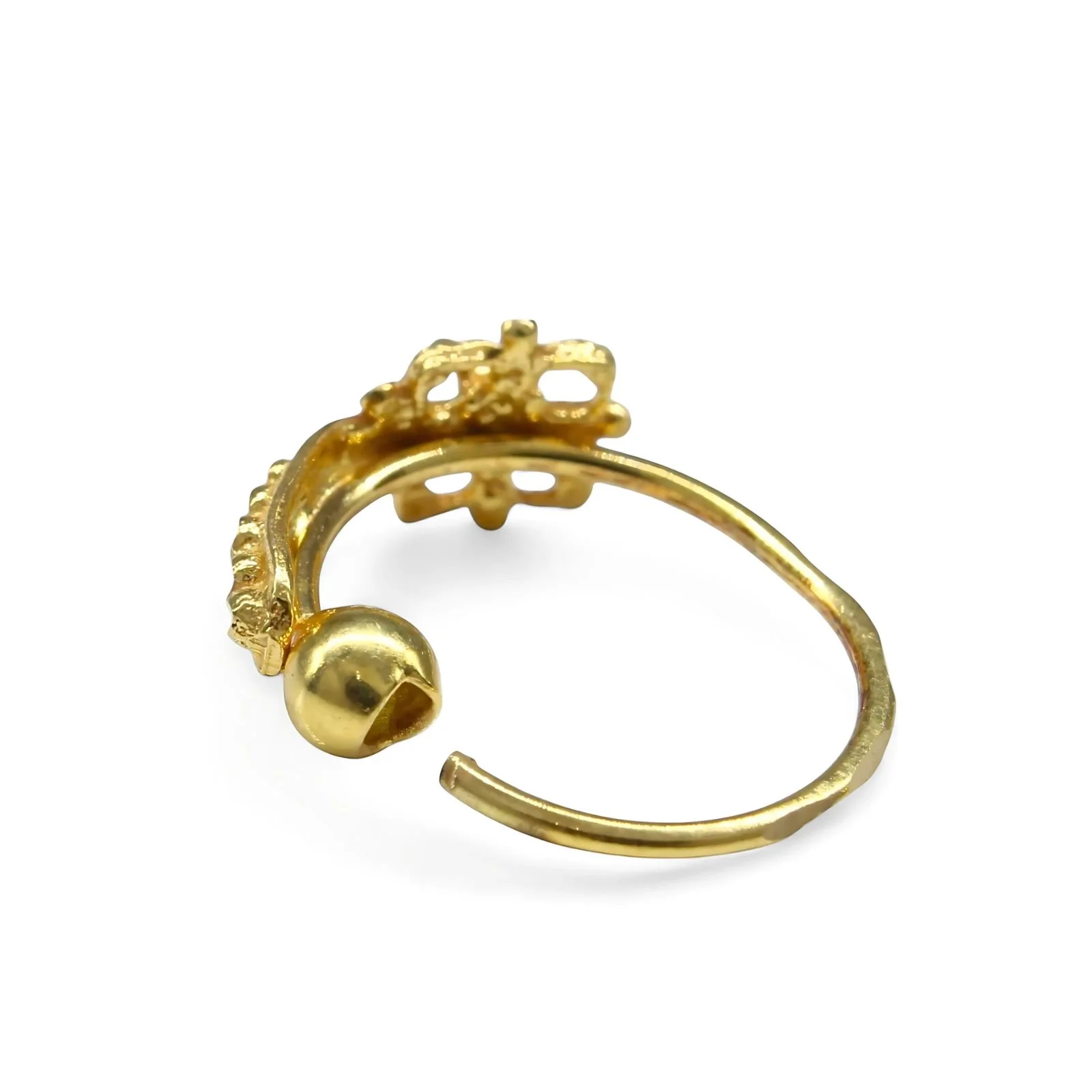18K Real Gold Nose ring Indian Women gifting party wear Nose Hoop Ring 22g - Image 4