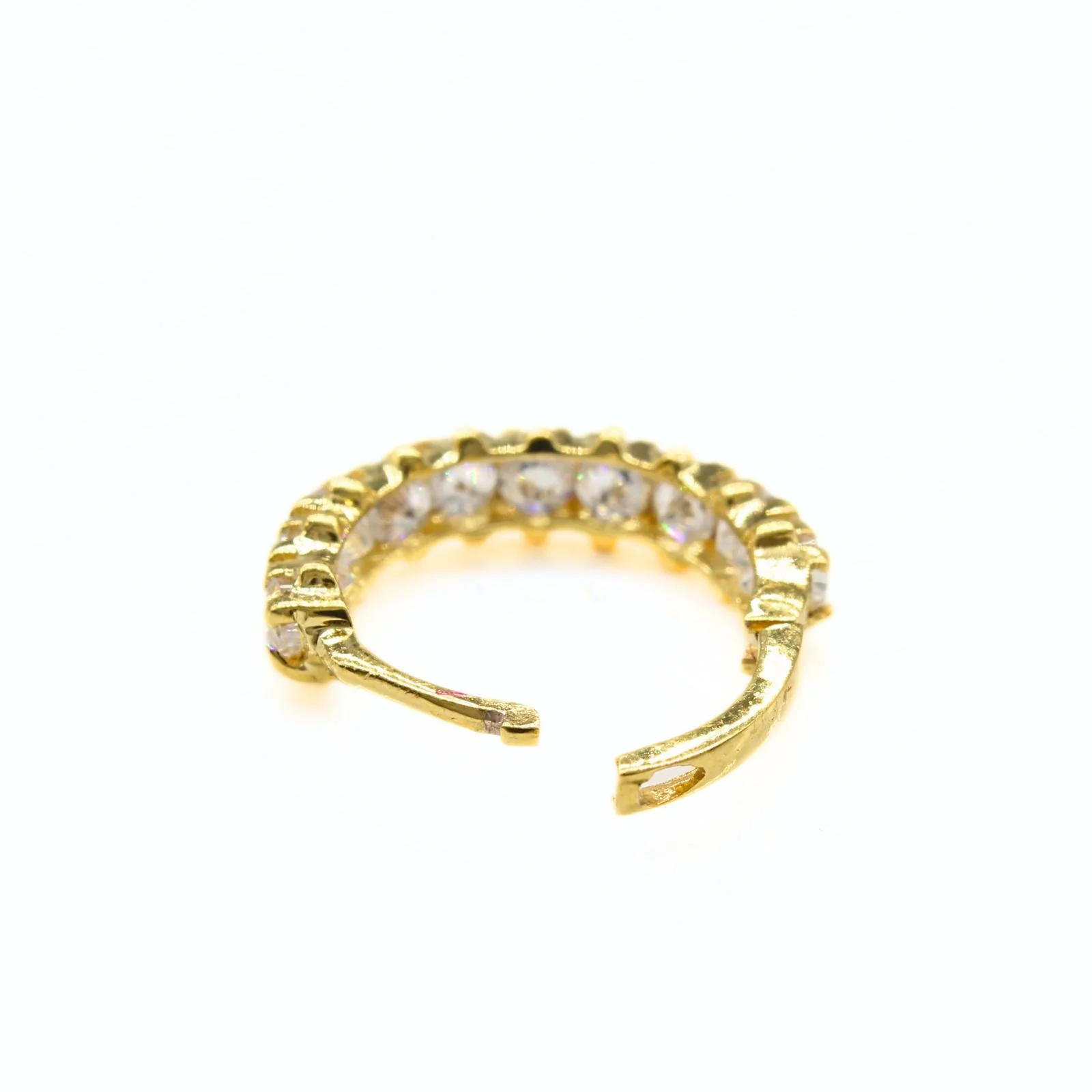 18K Real Gold Nose ring CZ Clicker Excellent gifting Nose Hoop Ring 20g - Image 3