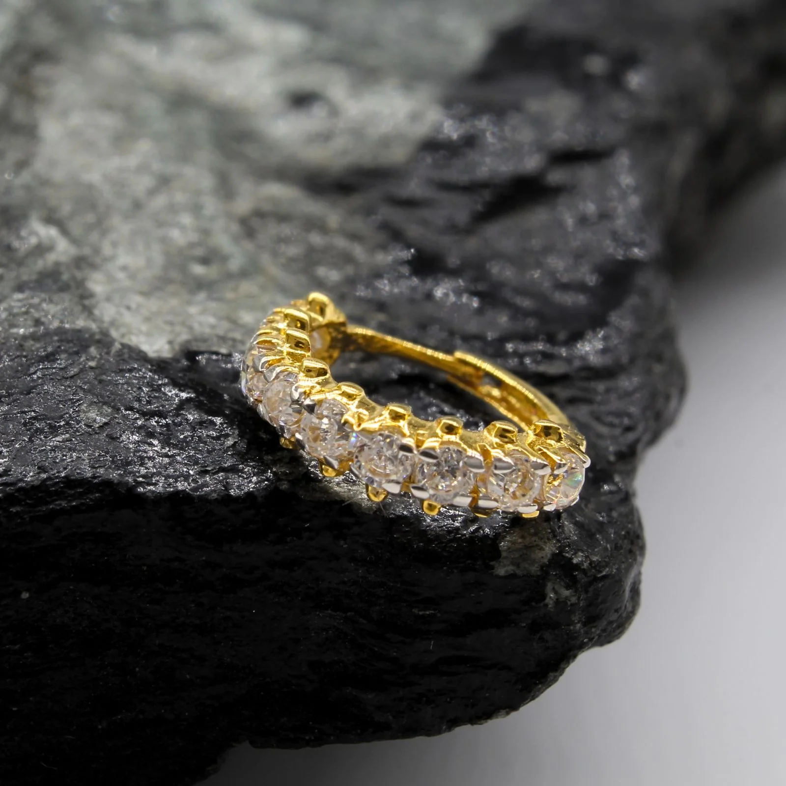18K Real Gold Nose ring CZ Clicker Excellent gifting Nose Hoop Ring 20g - Image 4