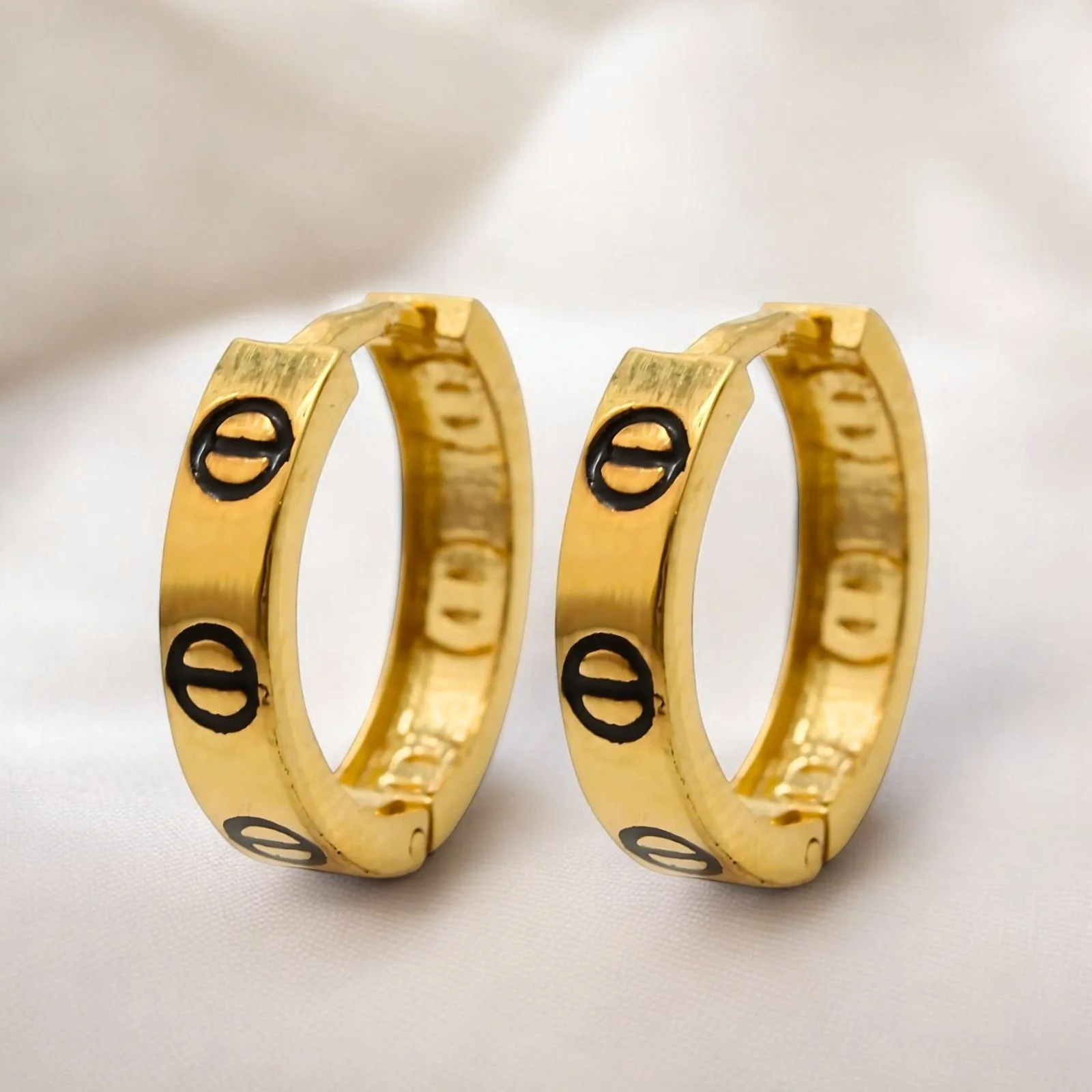 18k Real Solid Gold Indian hinged hoop Exquisite Earrings