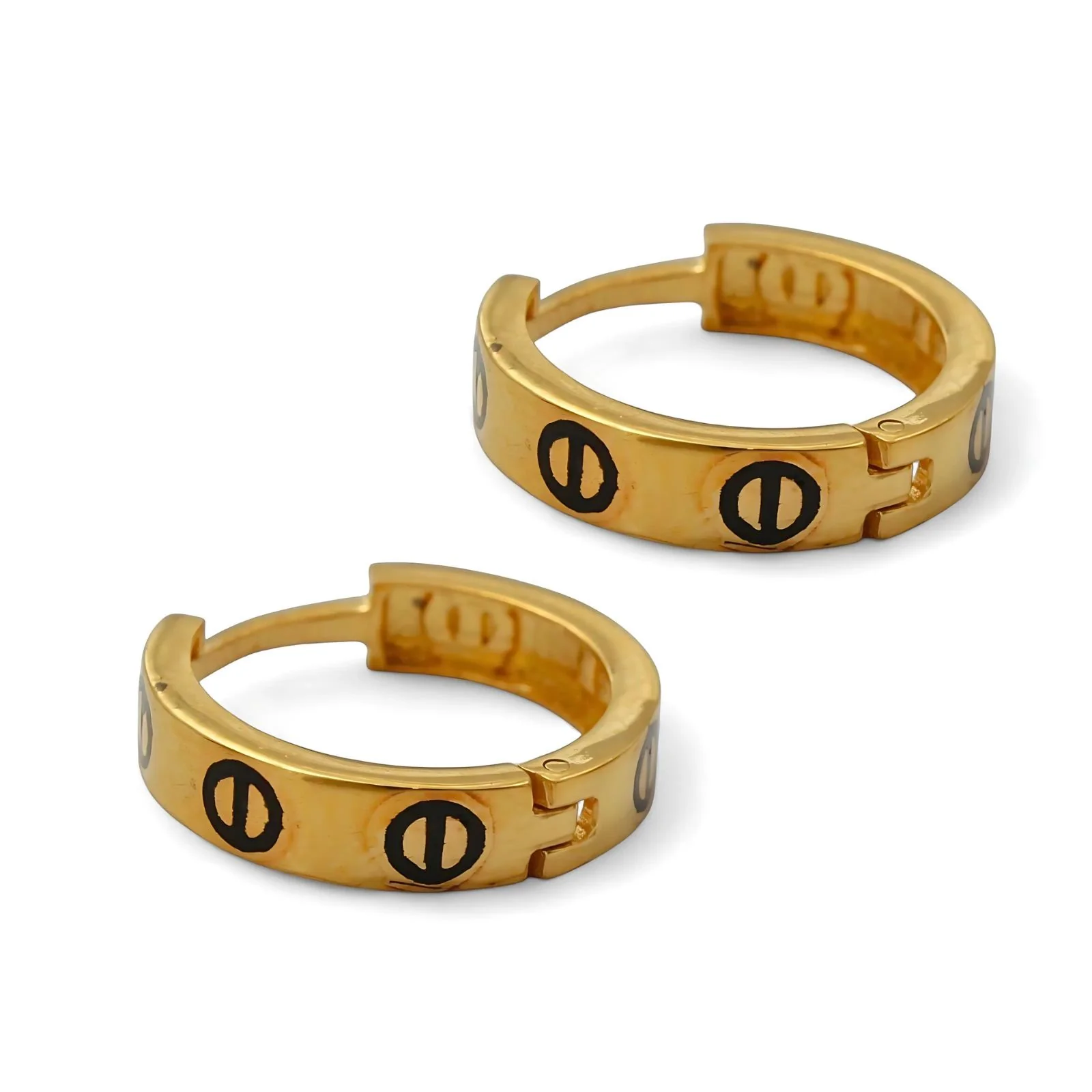 18k Real Solid Gold Indian hinged hoop Exquisite Earrings - Image 3