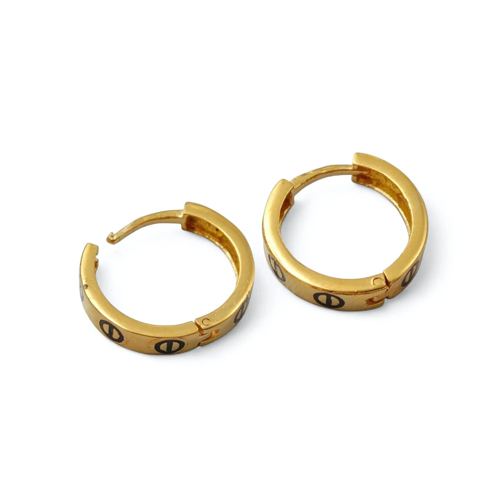 18k Real Solid Gold Indian hinged hoop Exquisite Earrings - Image 4