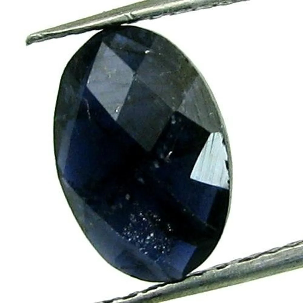 2.9Ct Natural Dark Blue Sapphire Oval Faceted Loose Gemstone for Ring Making - Image 3