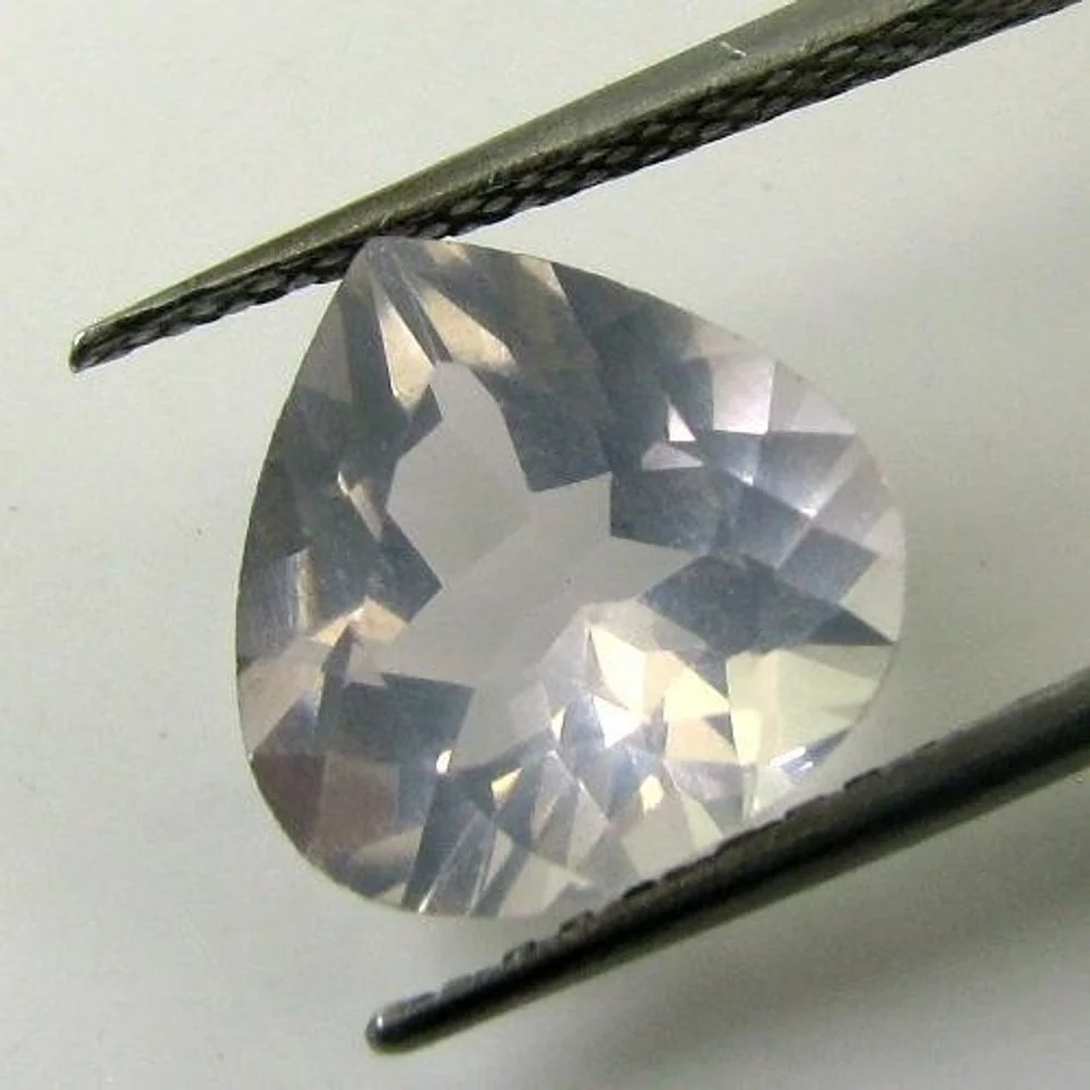 2.9Ct Natural Rose Quartz Pear Faceted Gemstone – Blush Pink Teardrop for Fine Jewelry - Image 2