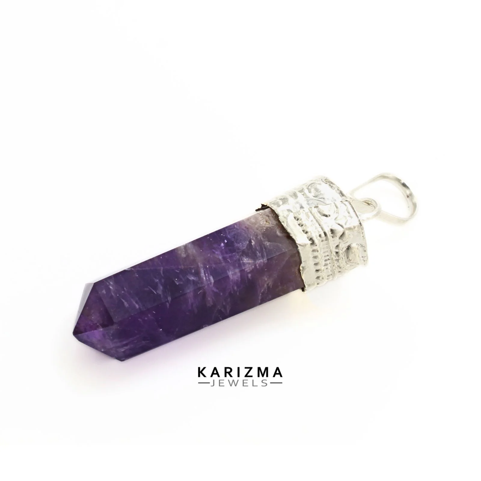 23.5Ct Natural Purple Amethyst Crystal Pencil Pendant for Clarity - Image 4