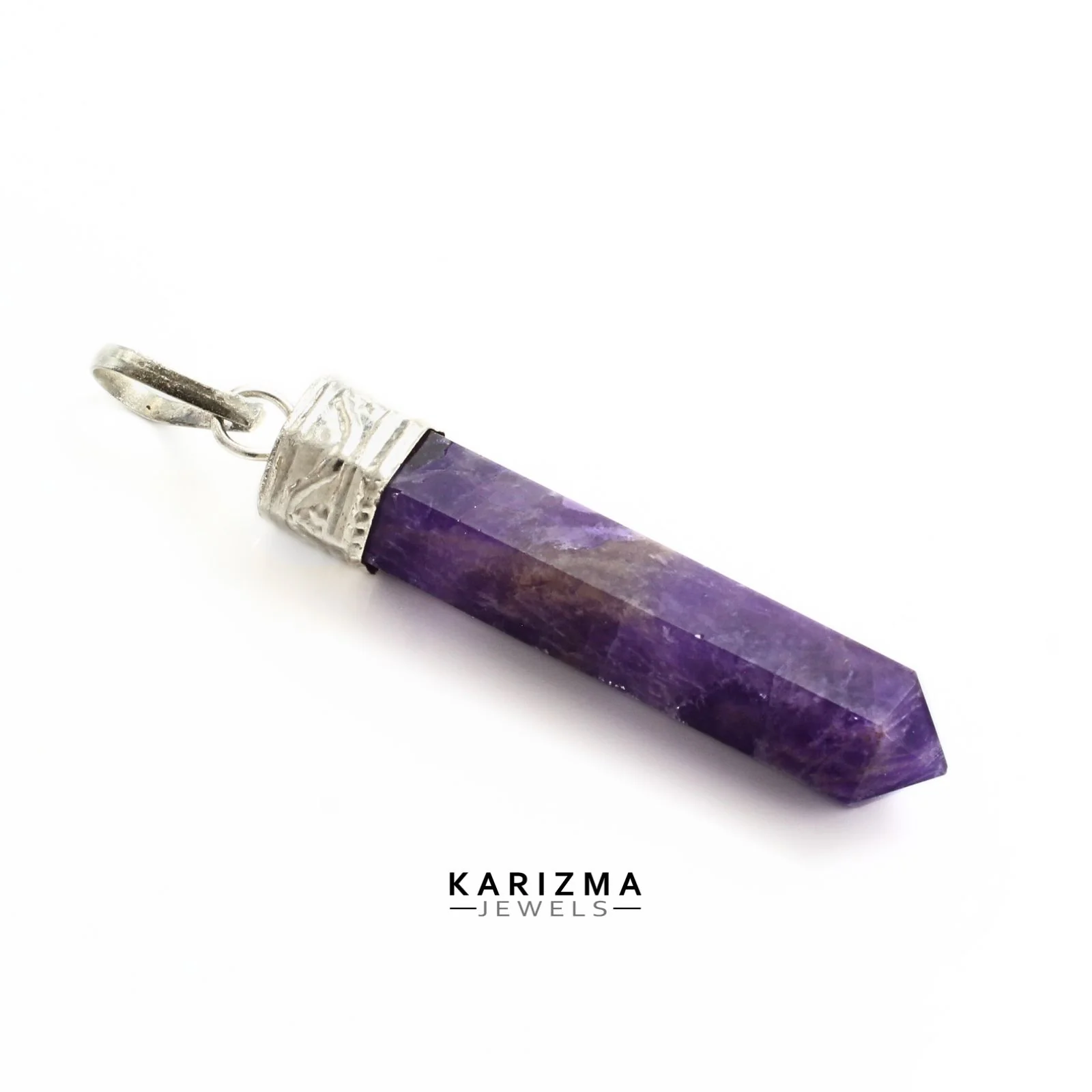 23Ct Natural Purple Amethyst Gemstone Healing Energy Point Pendant - Image 3