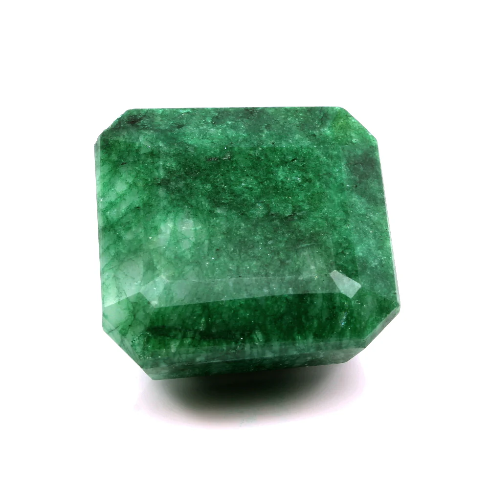 260.6Ct Natural Brazilian Emerald – Square Cut Faceted Massive Green Gemstone