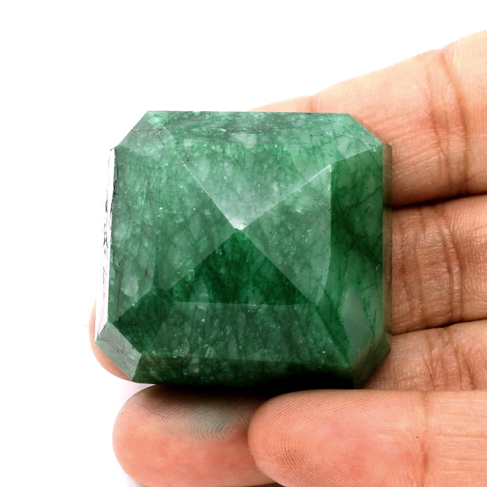 260.6Ct Natural Brazilian Emerald – Square Cut Faceted Massive Green Gemstone - Image 4