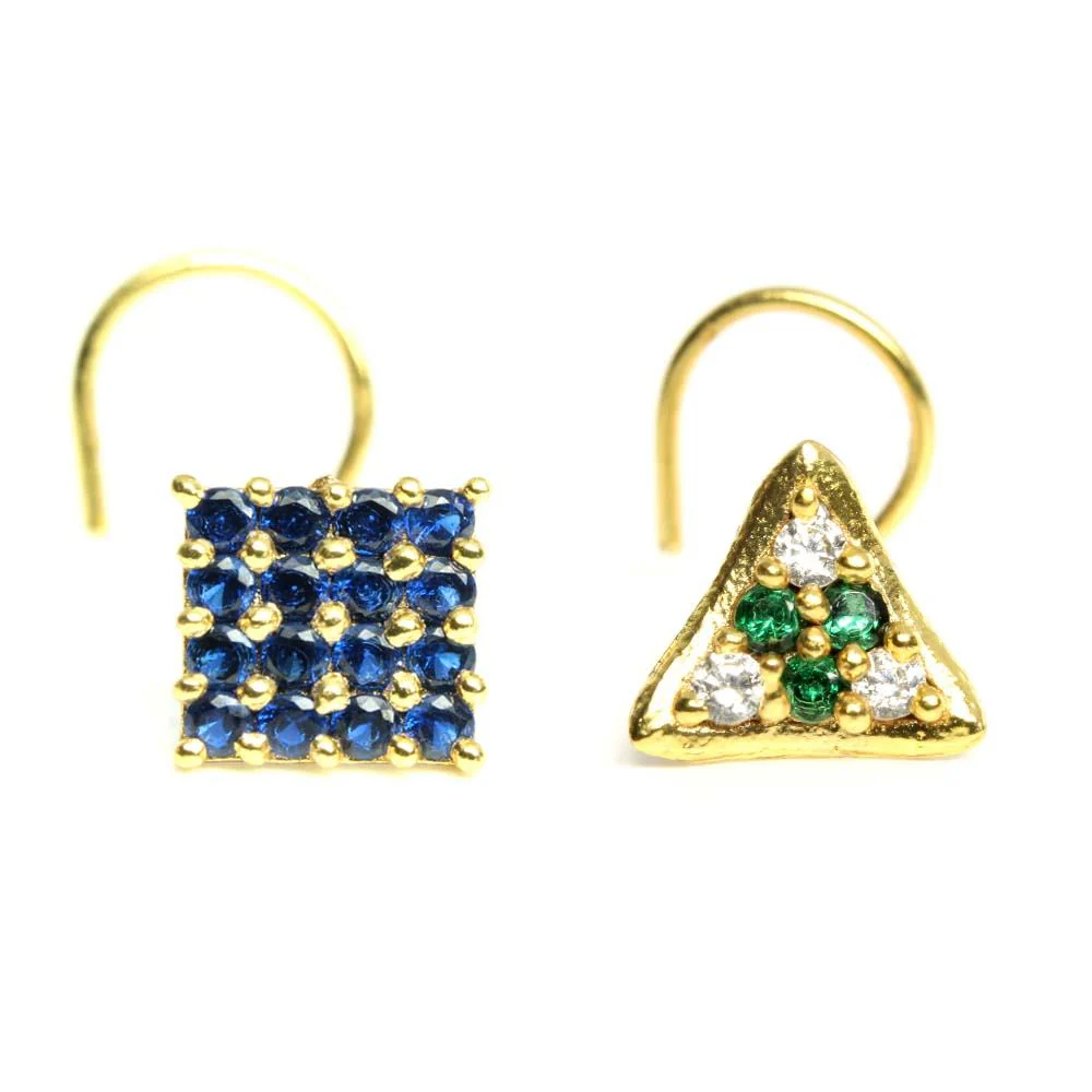 2pc Set triangle and square Nose stud