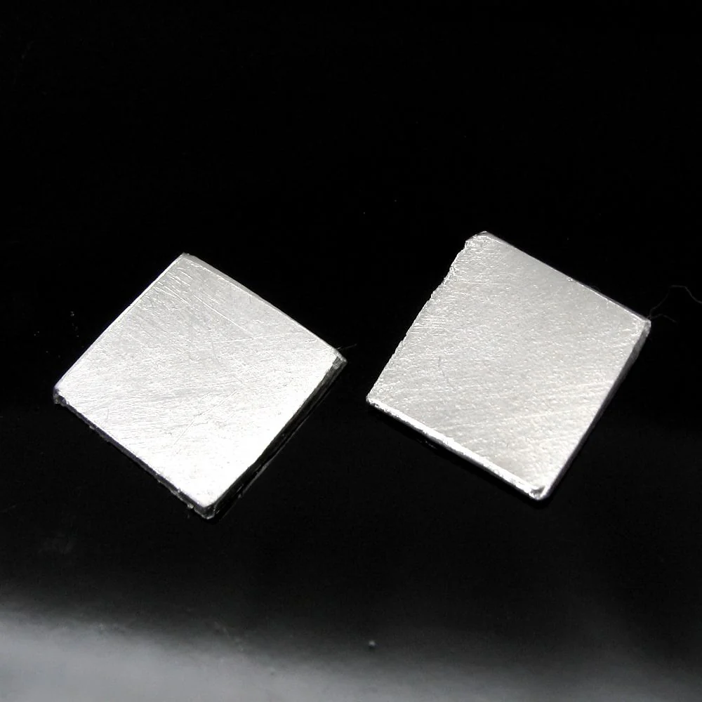 2pc Solid Silver Square Piece (Chokor) in Silver - Image 2