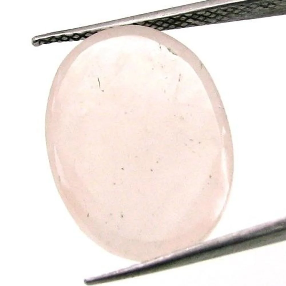 3.8Ct Natural Rose Quartz Oval Checker Cut Gemstone - Image 3