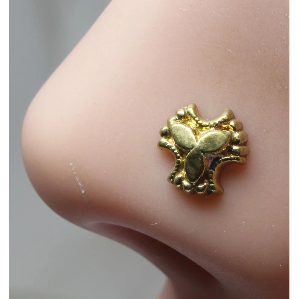 3 Leaf design nose pin