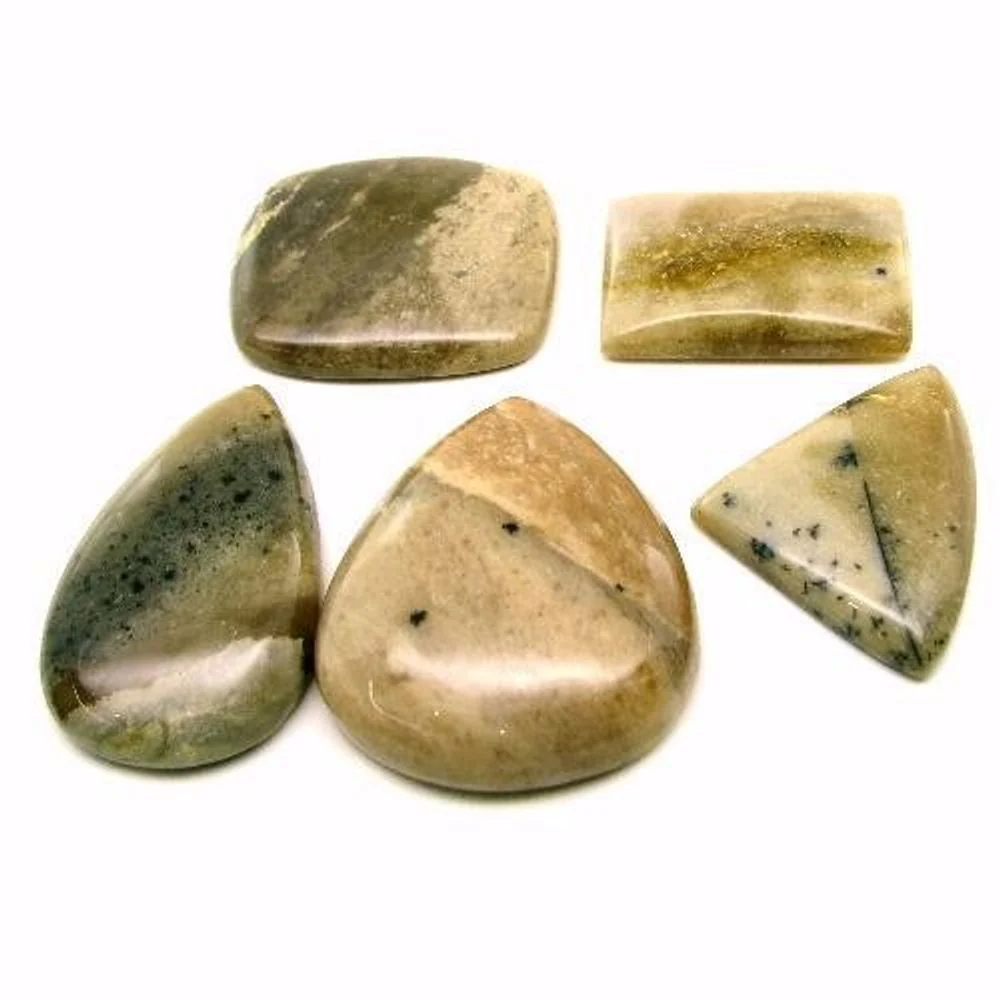 307.6Ct Authentic Picture Jasper – 5 Piece Landscape Cabochon Set