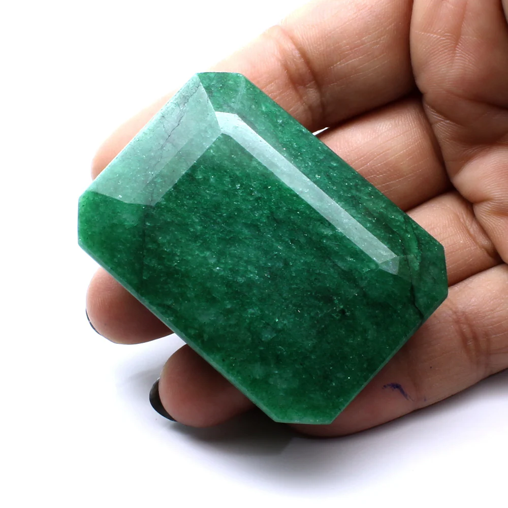 330.3Ct Natural Green Emerald Large Rectangle Faceted Loose Gem