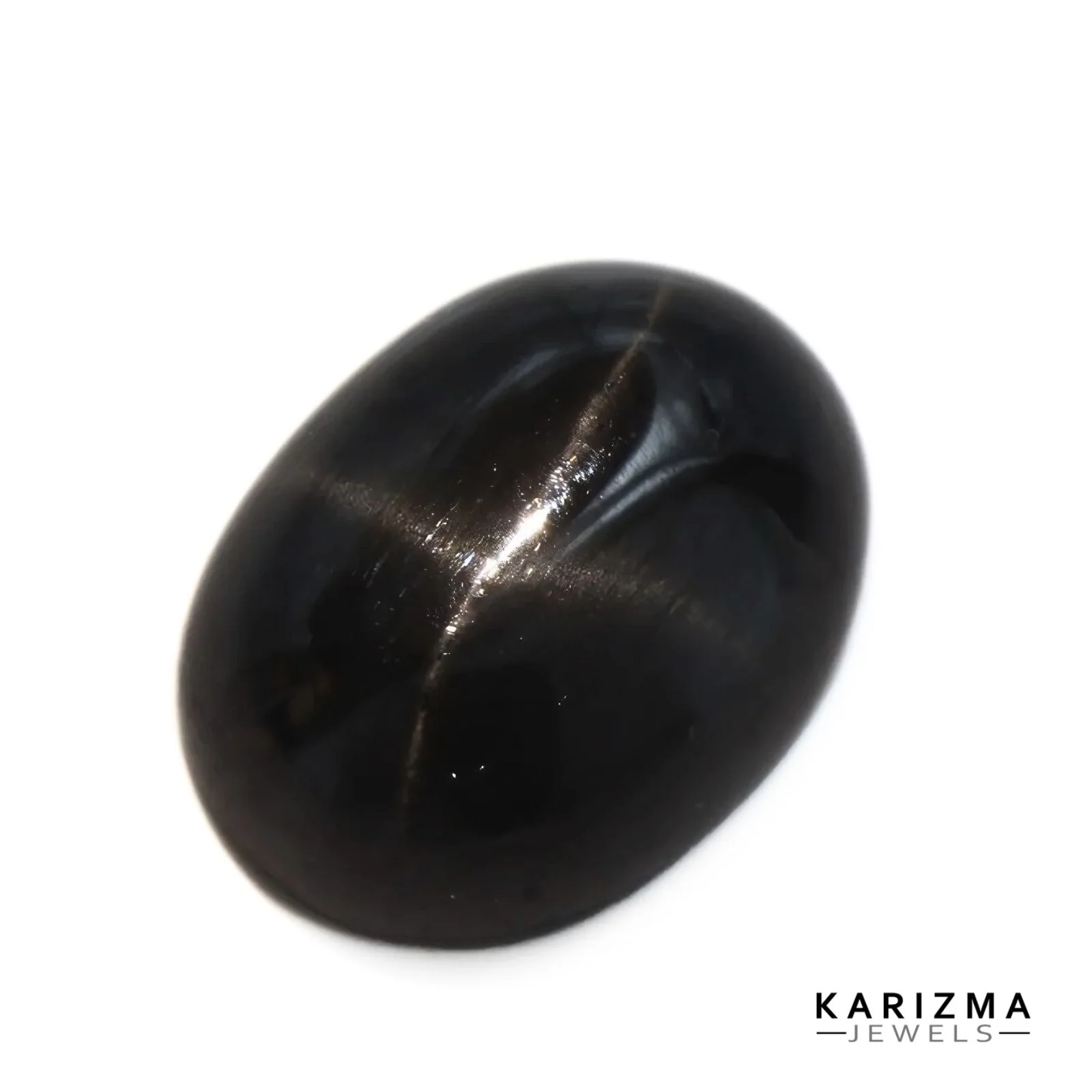 3Ct Natural Black Star Oval Gemstone - Image 3