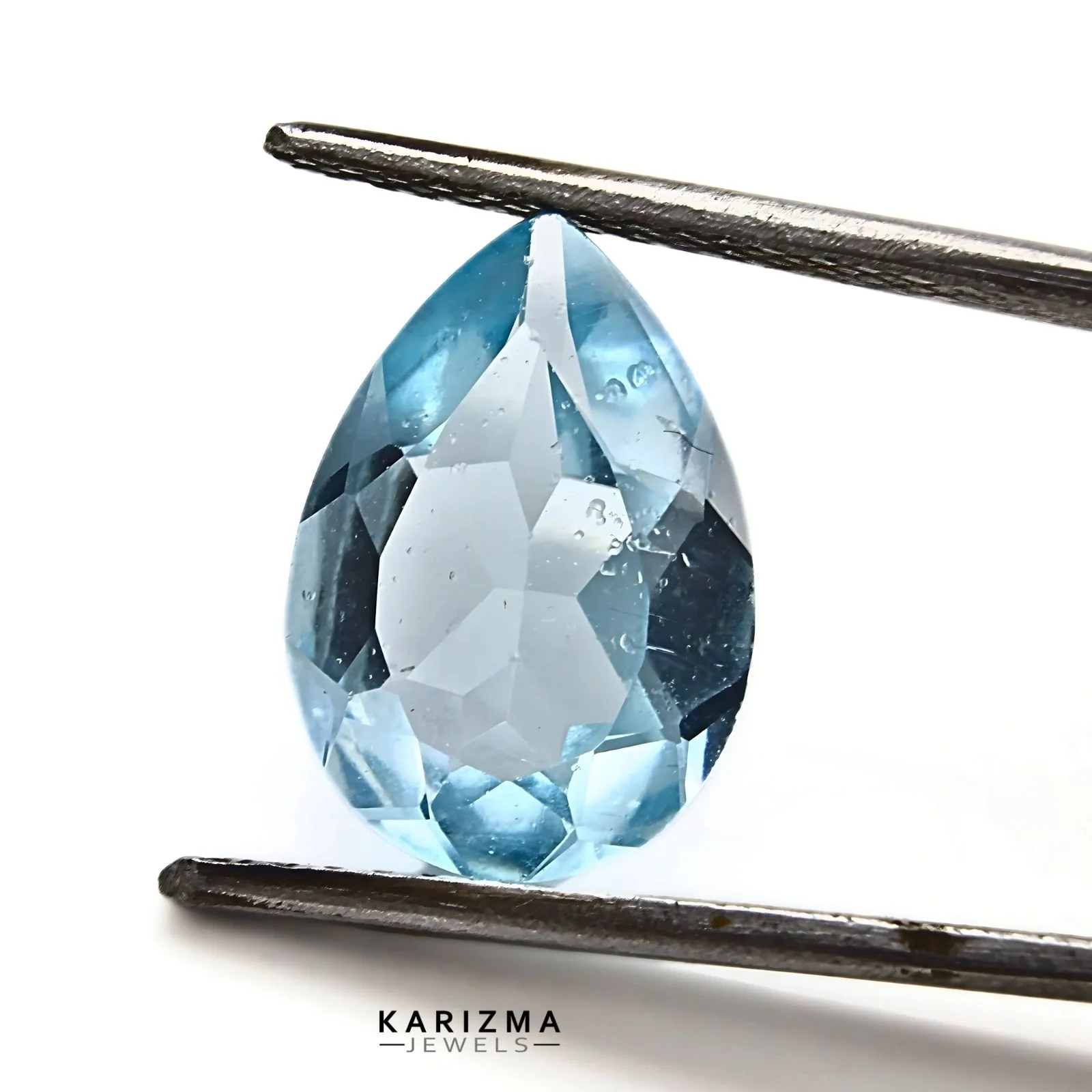 4.7Ct Natural Blue Topaz Pear Cut Clear Brilliant Gem