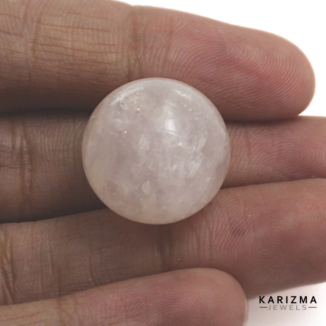 40.9Ct Soft Pink Rose Quartz Cabochon Ball Gemstone - Image 3