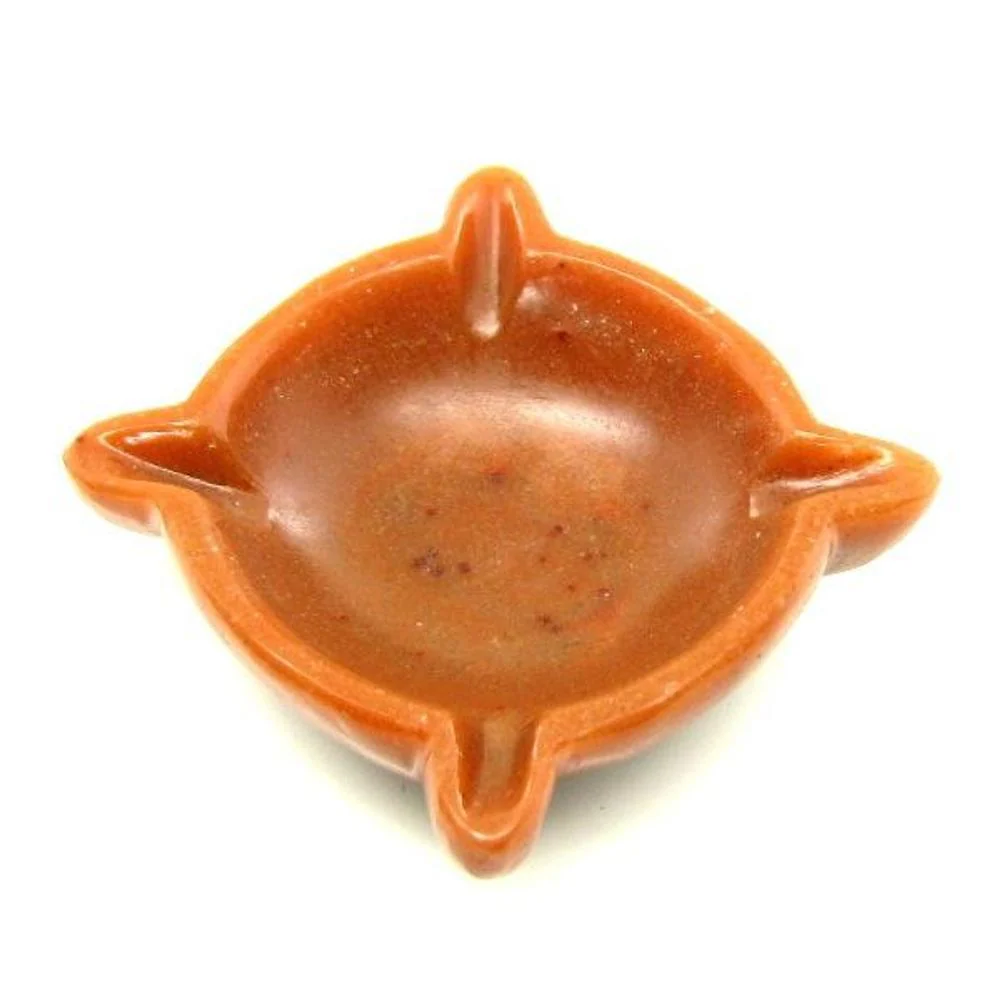 405.3Ct Natural Orange Agate Hand-Carved Oil Lamp Diya - Image 2