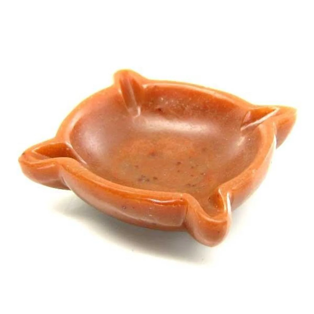 405.3Ct Natural Orange Agate Hand-Carved Oil Lamp Diya - Image 3