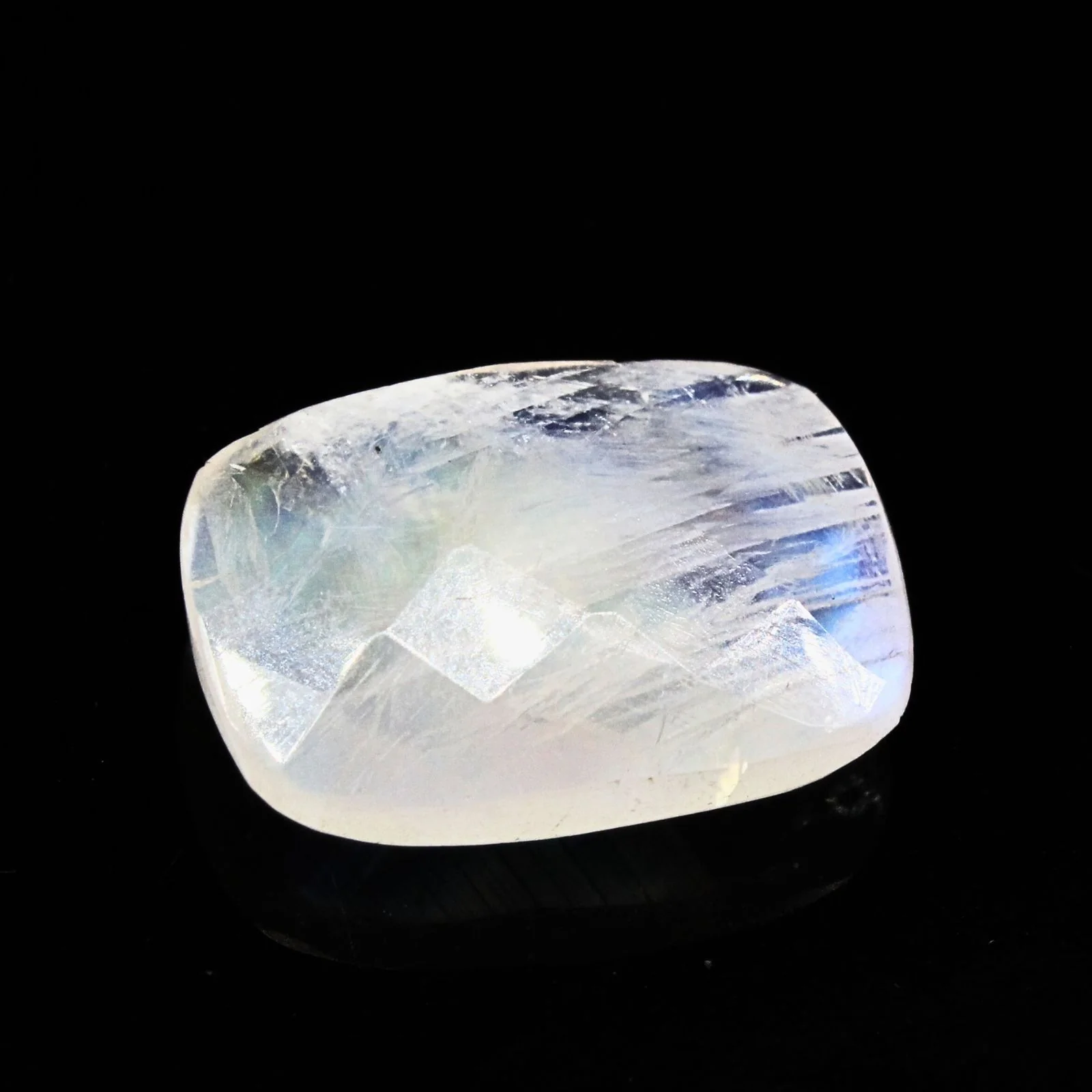 5.2Ct Natural Rainbow Moonstone Cushion Cut Cloudy White Gemstone - Image 4