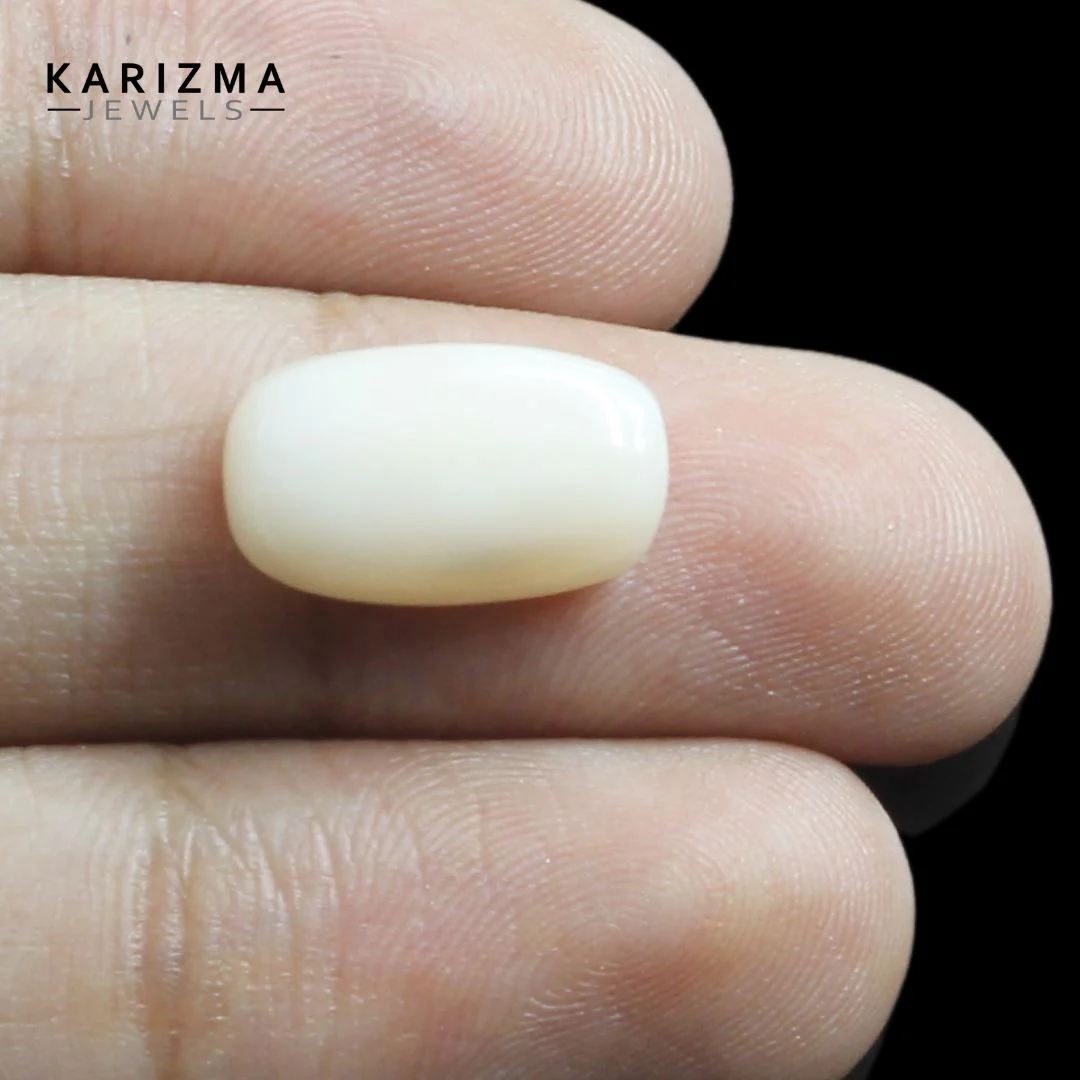 5.8Ct Natural White Coral Moonga Jewelry Making Gemstone - Image 4