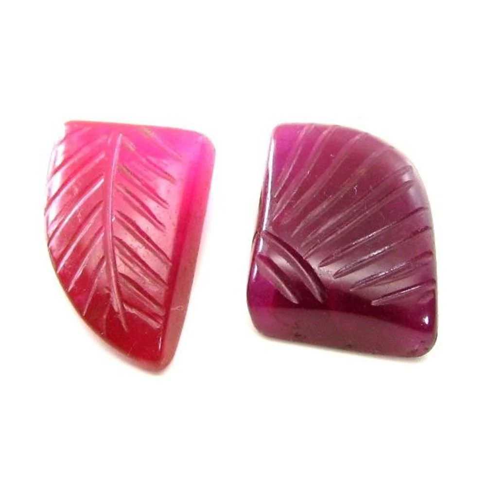 51.2Ct 2pc Lot of Red colored Natural Quartz Gemstone - Image 2