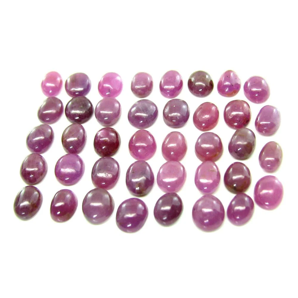 56.9Ct 32pc Lot Authentic Natural Ruby Oval Cabochone Gemstones