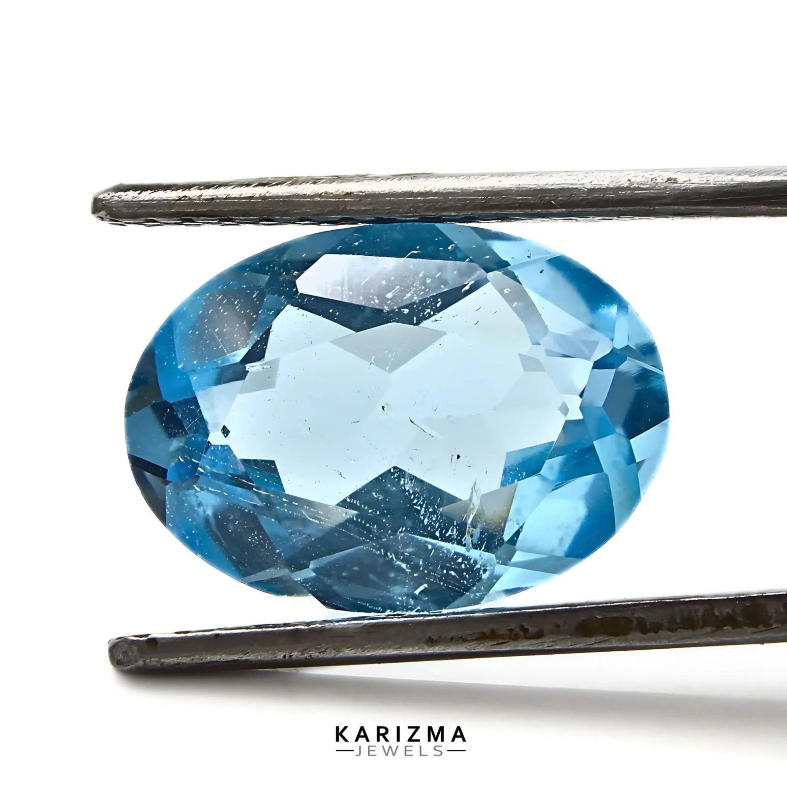 6.1Ct Blue Topaz Gem – Oval Shape Sparkling Loose Stone