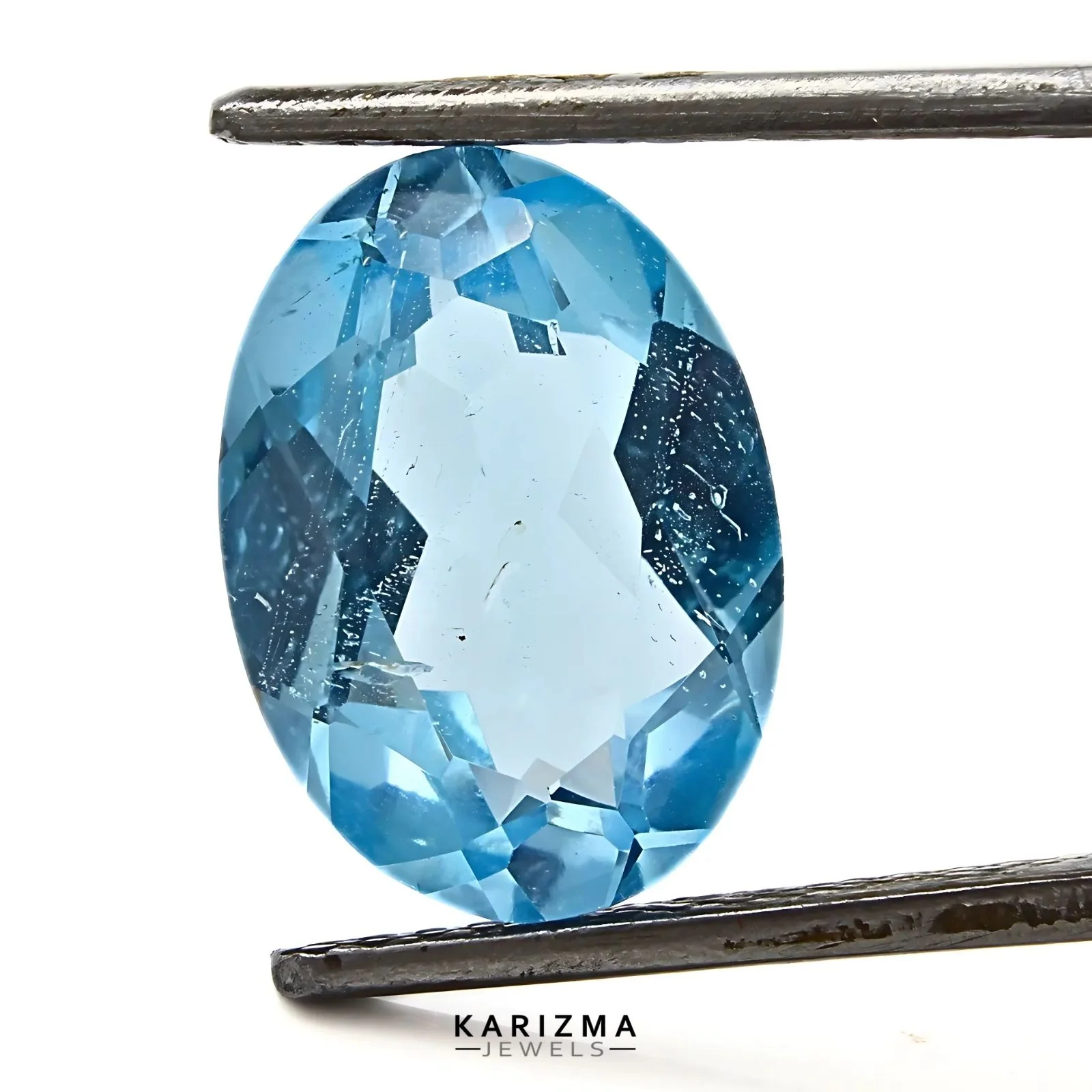 6.1Ct Blue Topaz Gem – Oval Shape Sparkling Loose Stone - Image 2