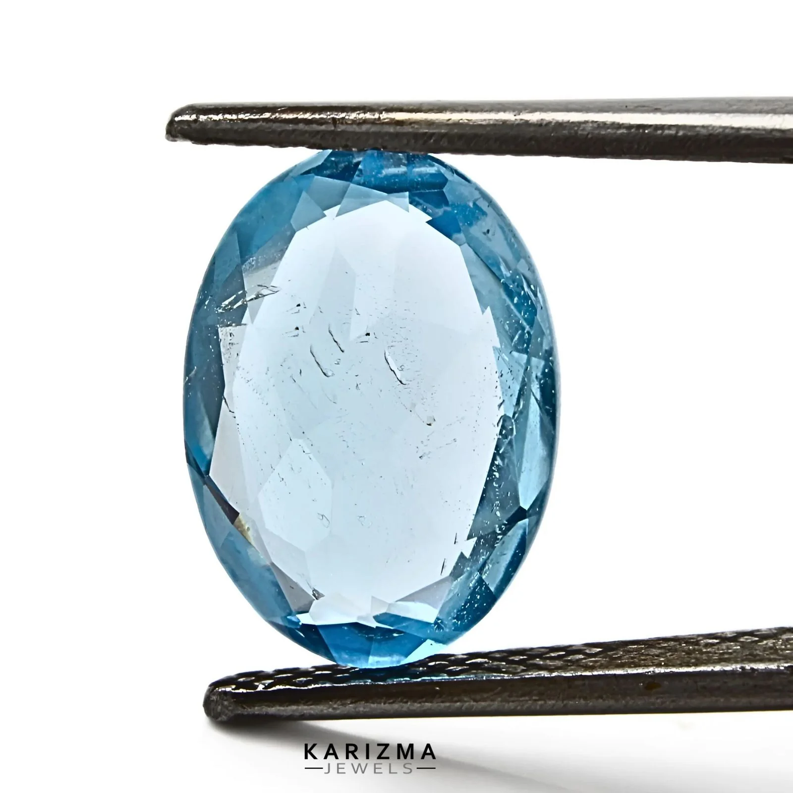 6.1Ct Blue Topaz Gem – Oval Shape Sparkling Loose Stone - Image 3