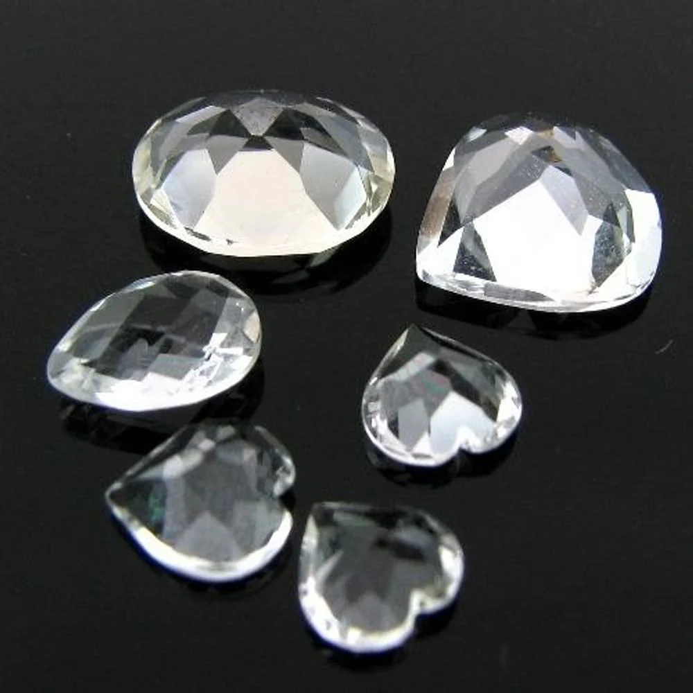 6.2Ct 6pc Wholesale Lot Natural Clear White Topaz Oval Pear Heart Faceted Gems - Image 3