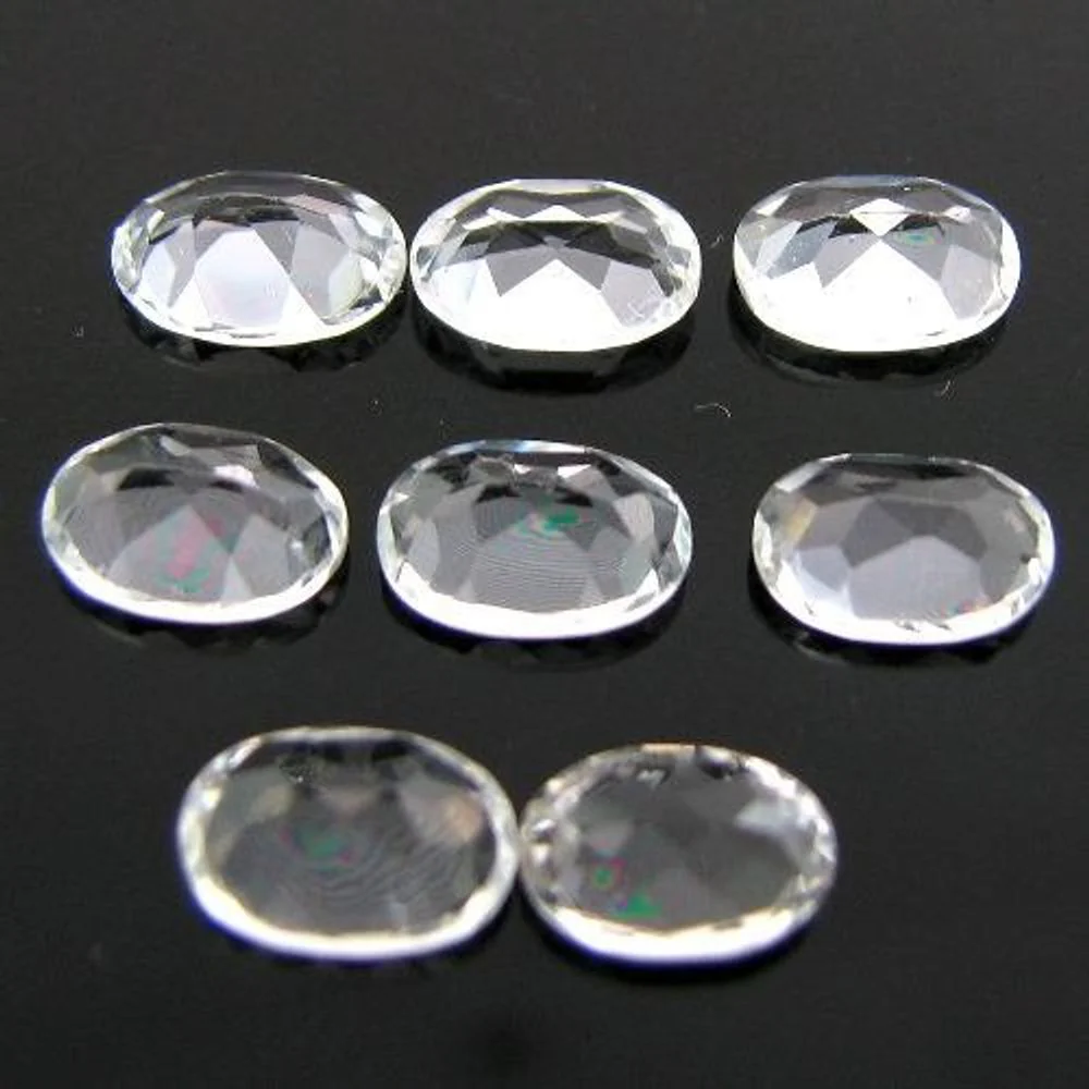 6.4Ct 8pc Wholesale Lot Natural Clear White Topaz Fine 7X5mm Oval Cut Gemstones - Image 3