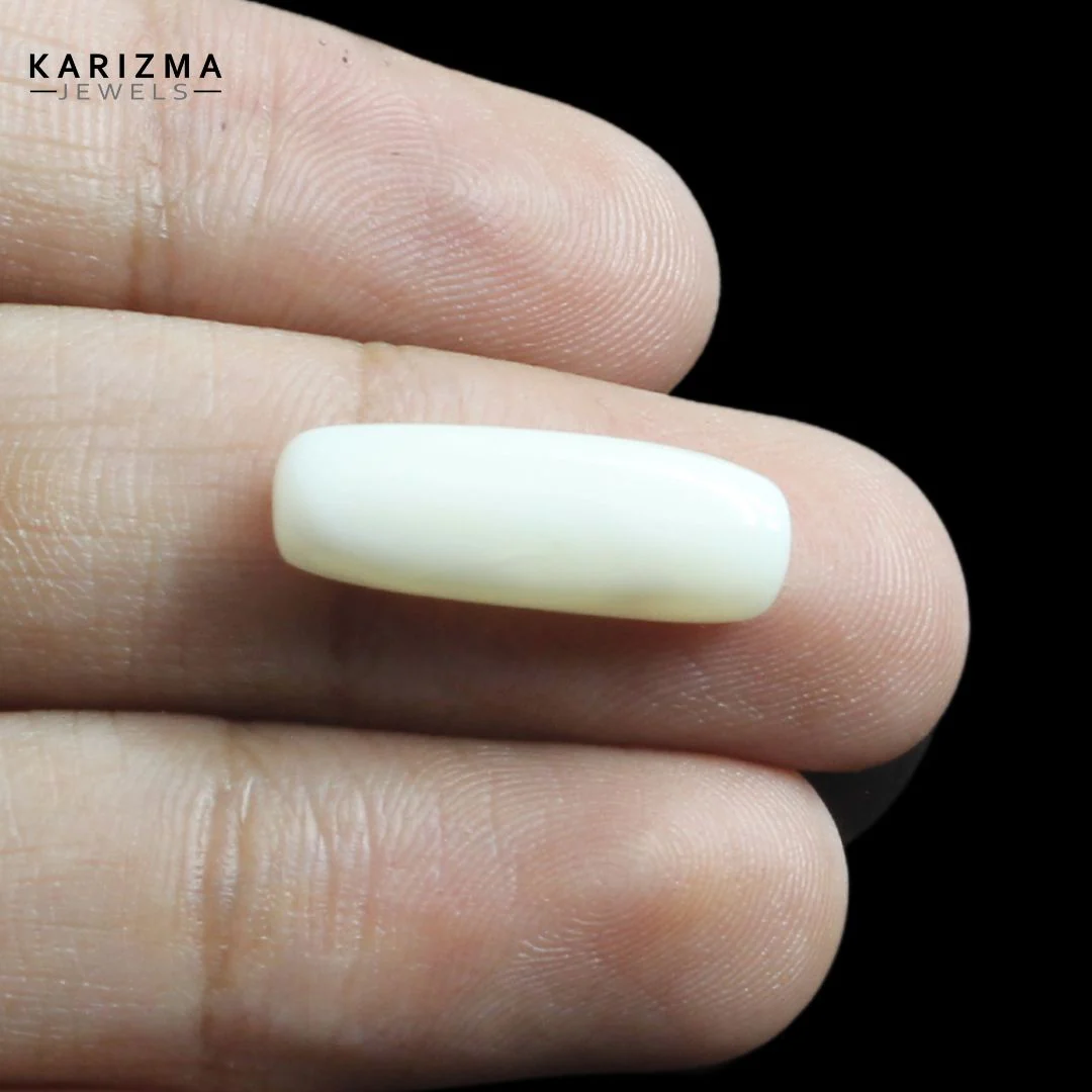 6.5Ct Natural White Coral Moonga Healing Astrology Gemstone - Image 4