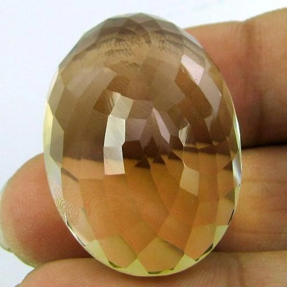 67.7Ct Large Oval Faceted High Clarity Jewelry Lemon Quartz Gem - Image 3