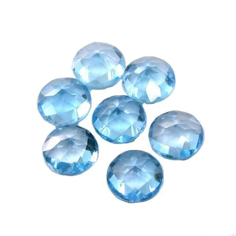 7 Piece Natural Blue Topaz Lot 6.05Ct – 8mm Calibrated Loose Gemstones for Jewelry - Image 4