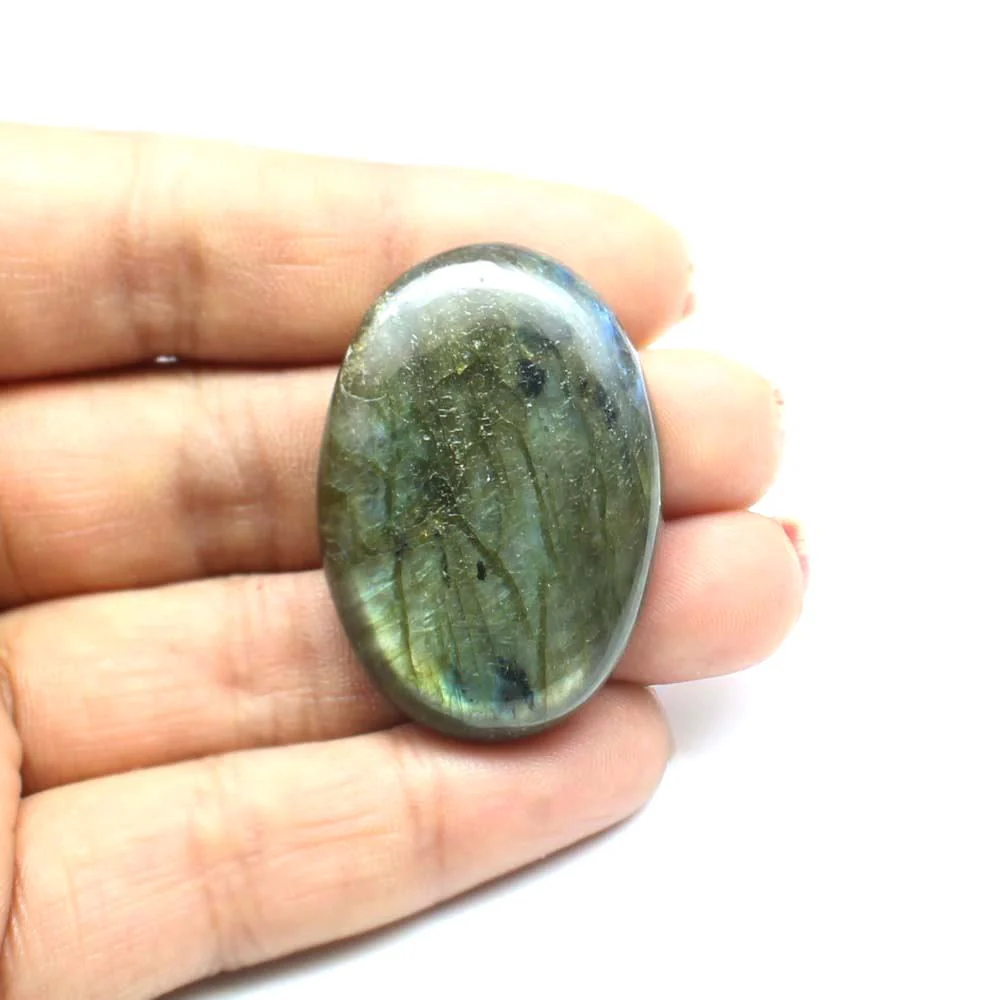 74 Carat Natural Labradorite Oval Cabochon Green Flash - Image 3