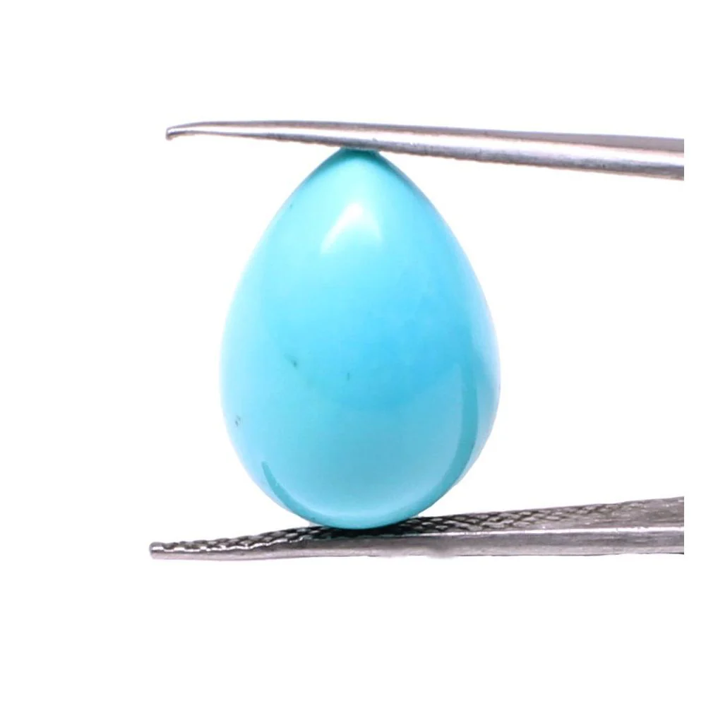 8 Carat Sky Blue Natural Turquoise Pear Cabochon Gemstone