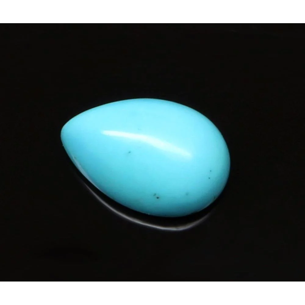 8 Carat Sky Blue Natural Turquoise Pear Cabochon Gemstone - Image 2