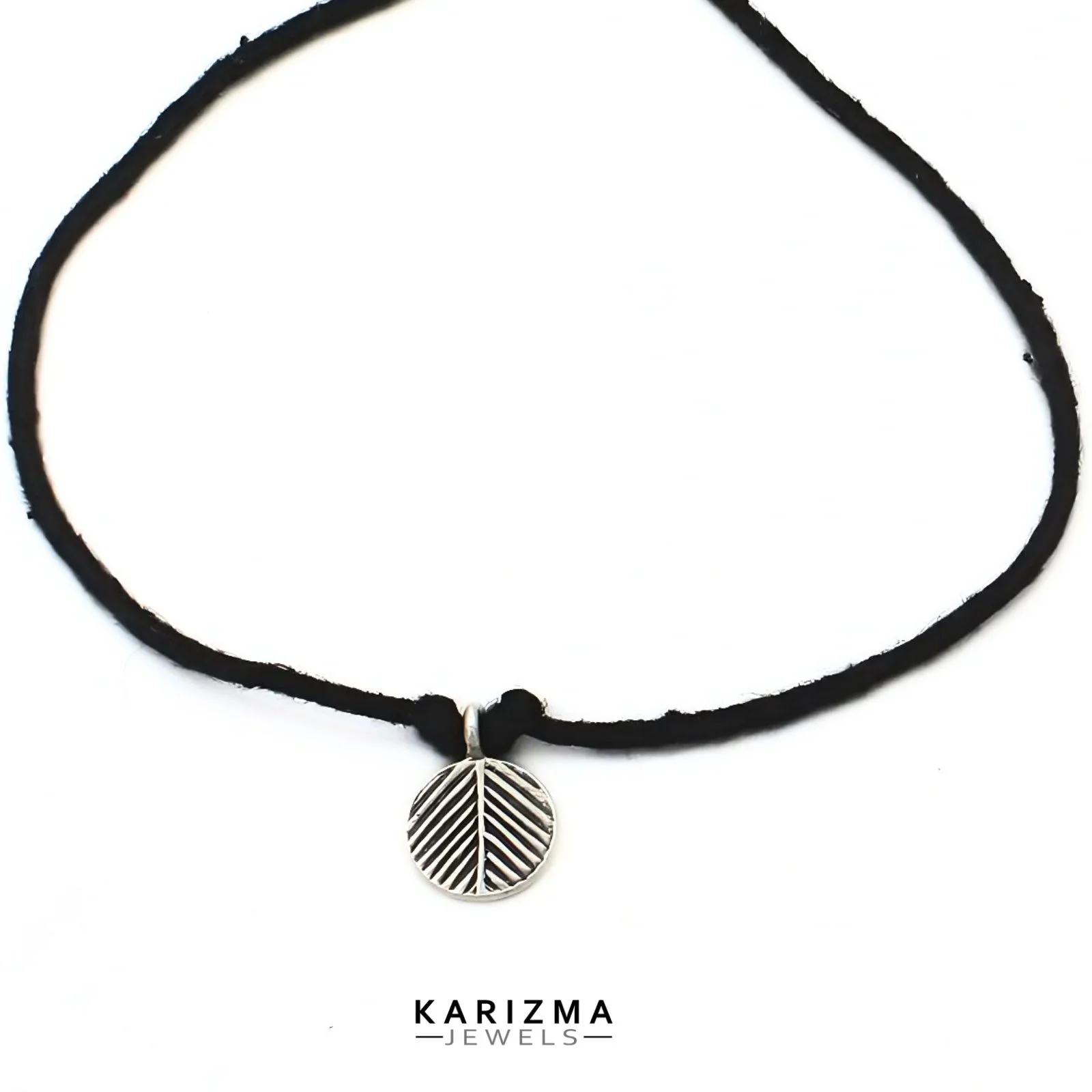 925 Real Silver fabulous handmade Oxidized Leaf design Round Pendant for Women & Girl's - Image 4