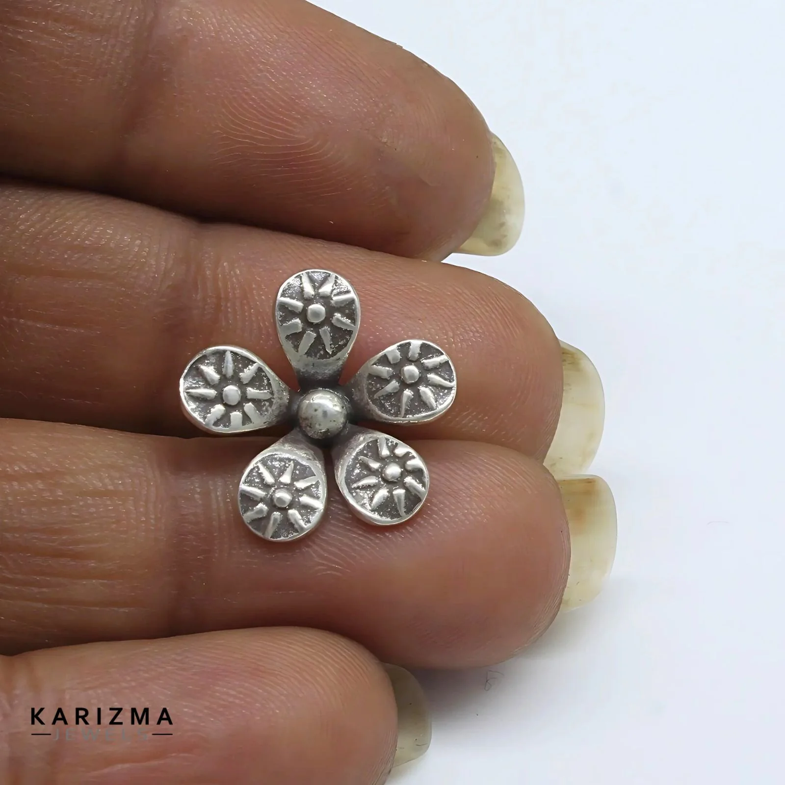 925 Real Silver Oxidized flower charm gifting Pendant for Women & Girl's - Image 3