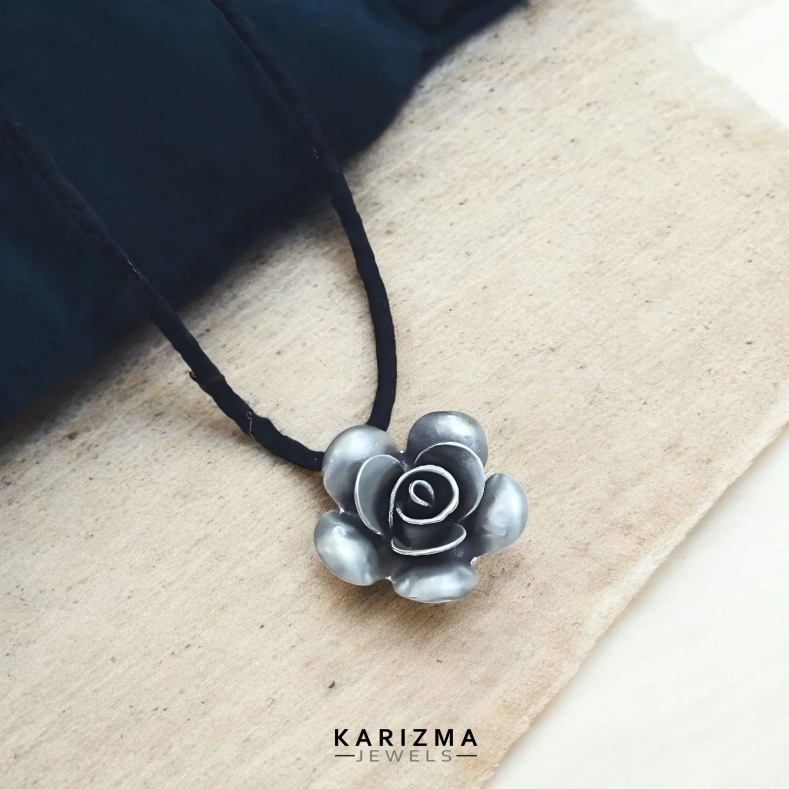 925 Real Silver Oxidized flower Excellent gifting Pendant for Women & Girl's