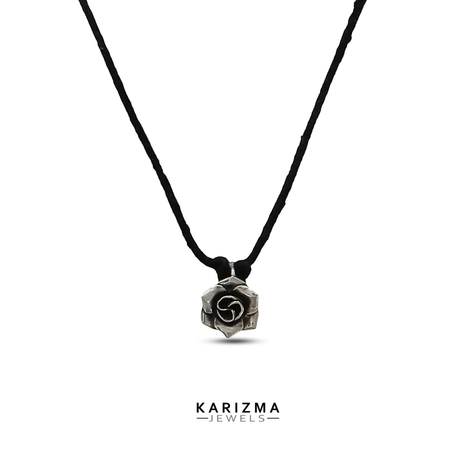 925 Real Silver Oxidized Rose charm daily wear Pendant for Women & Girl's - Image 2
