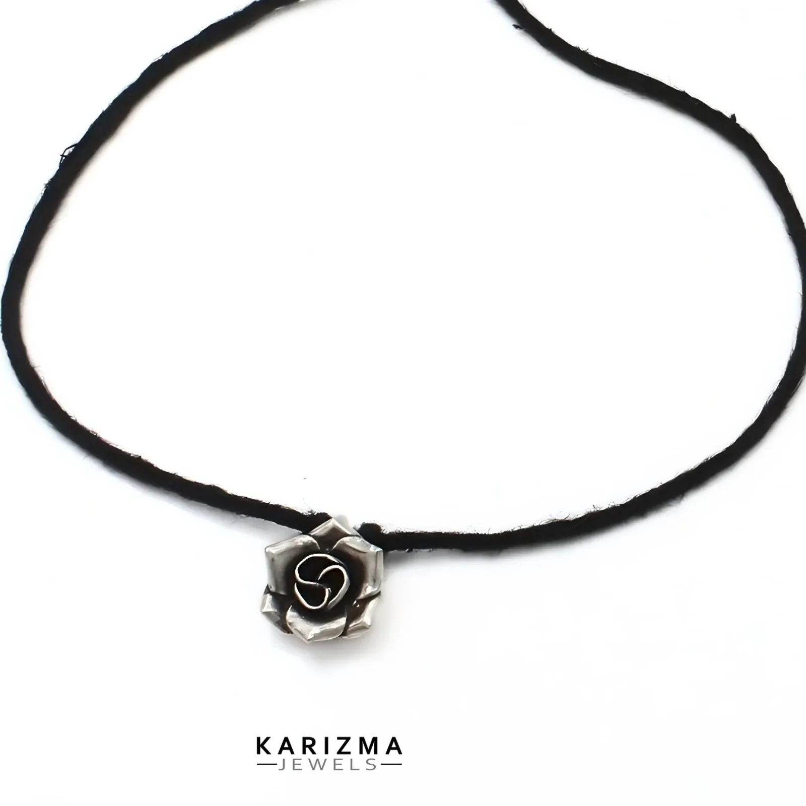 925 Real Silver Oxidized Rose charm daily wear Pendant for Women & Girl's - Image 4