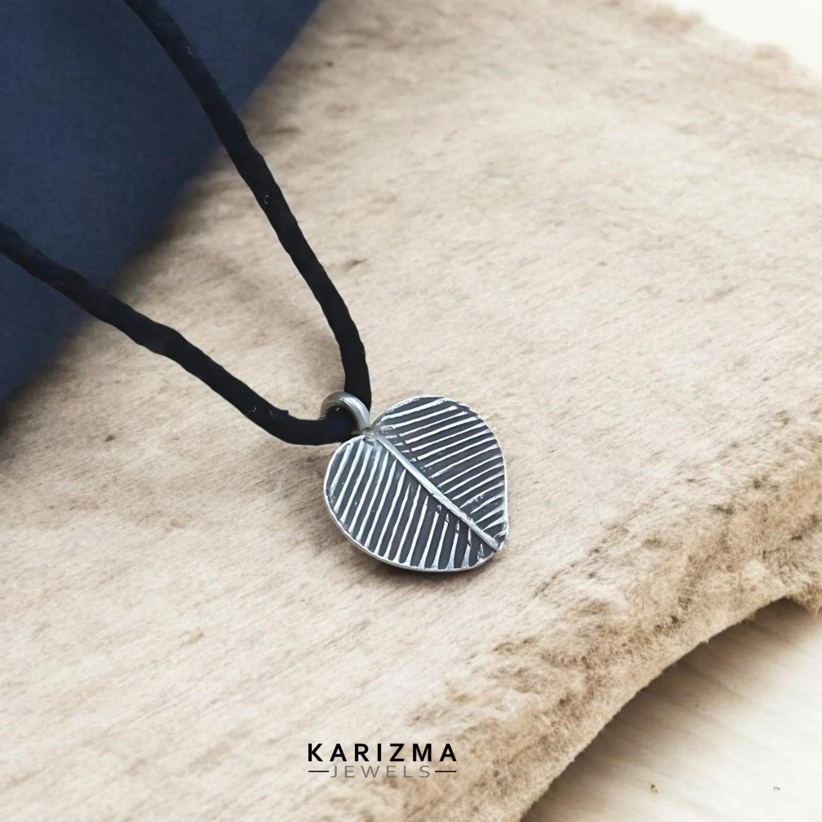 925 Real Silver trendy Oxidized leaf twist Pendant for Women & Girl's