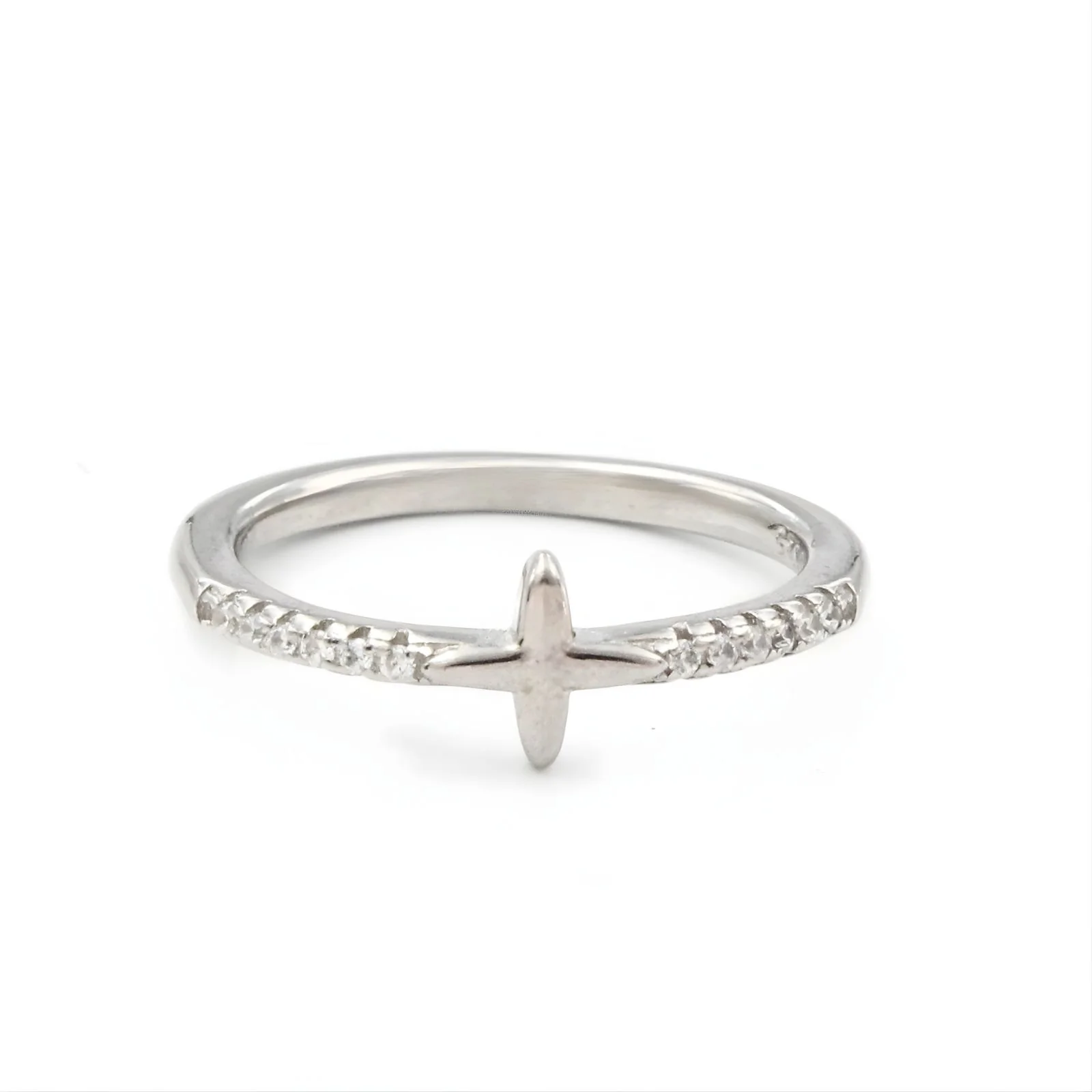 925 Real Silver White CZ North Star Ring - Image 4